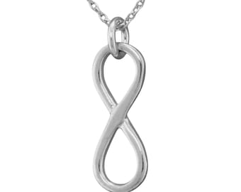 Collier à pendentif coeur infini en argent sterling : dans une boîte cadeau