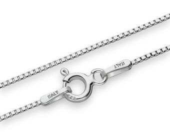 Collier chaîne en argent sterling, italien, largeur 1 mm