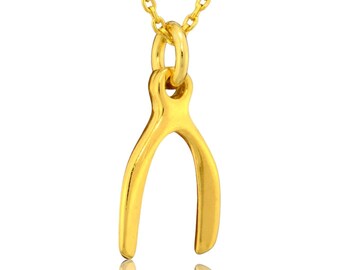 Pendentif triangle en plaqué or : porte-bonheur en argent sterling 925