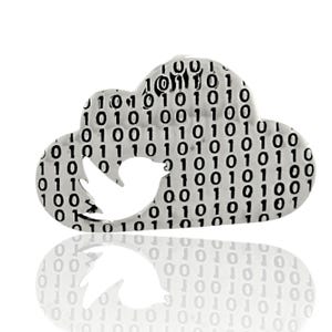 May include: A silver charm shaped like a cloud with a bird cut out of the centre. The cloud is covered in a pattern of 1s and 0s.