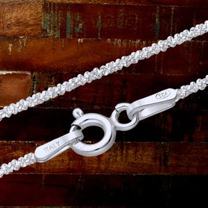 Solid 925 Sterling Silver Margarita Chain, Made In Italy, Sterling Silver Twisted Rock Chain, 1.3 mm Wide, Diamond Cut, Gift for Women, Men