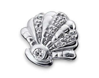 Pendentif coquillage en argent sterling : bijoux nautiques en zircone cubique