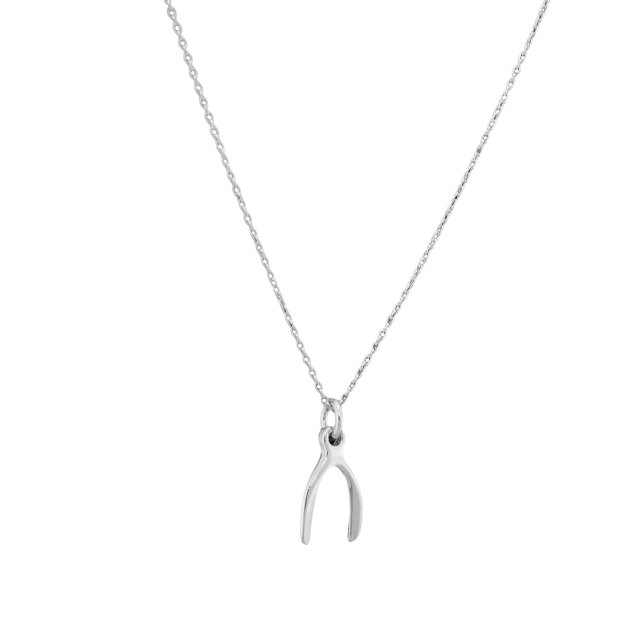 Namana Collana Argento 925 Con Ciondolo Forcella Portafortuna - Gioiello Donna Con Catena 43 Cm, Regalo In Scatola