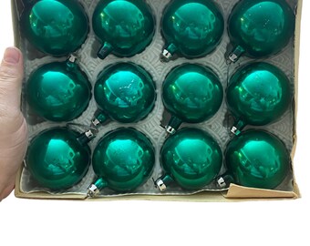 Lot of Green Glass Vintage Ornaments