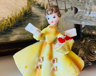 Vintage Lefton February Girl with Big Bow