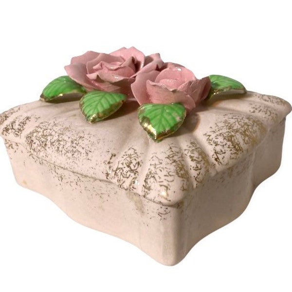 Vintage Old Roses Trinket Box