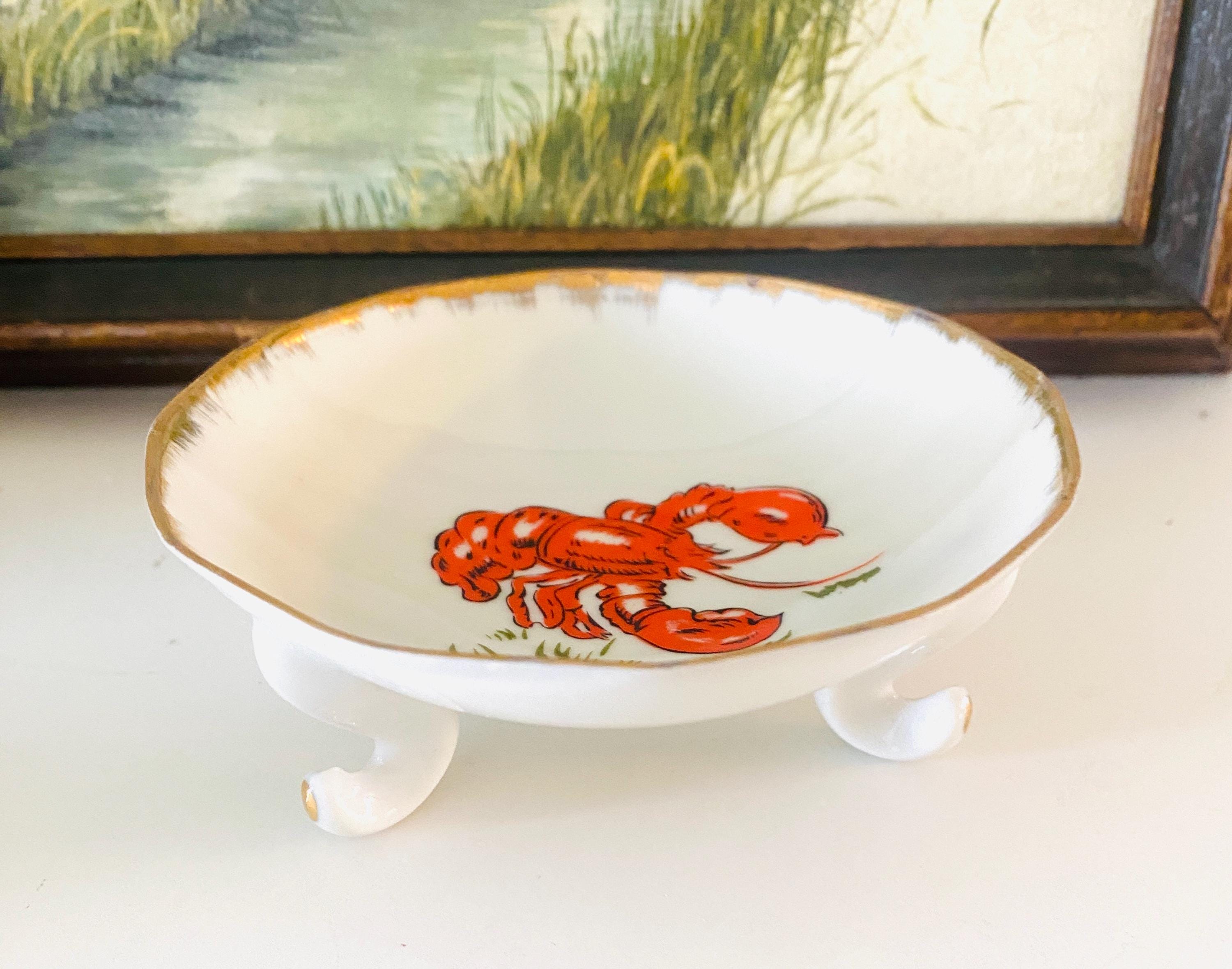 Vintage Small 3 Footed Lobster Bowl