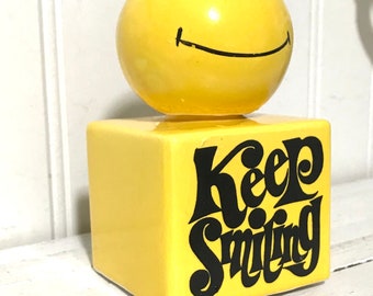 Vintage Keep Smiling Happy Face Salt and Pepper