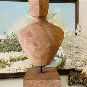 Large Hand Carved Wooden Bust, Heavy
