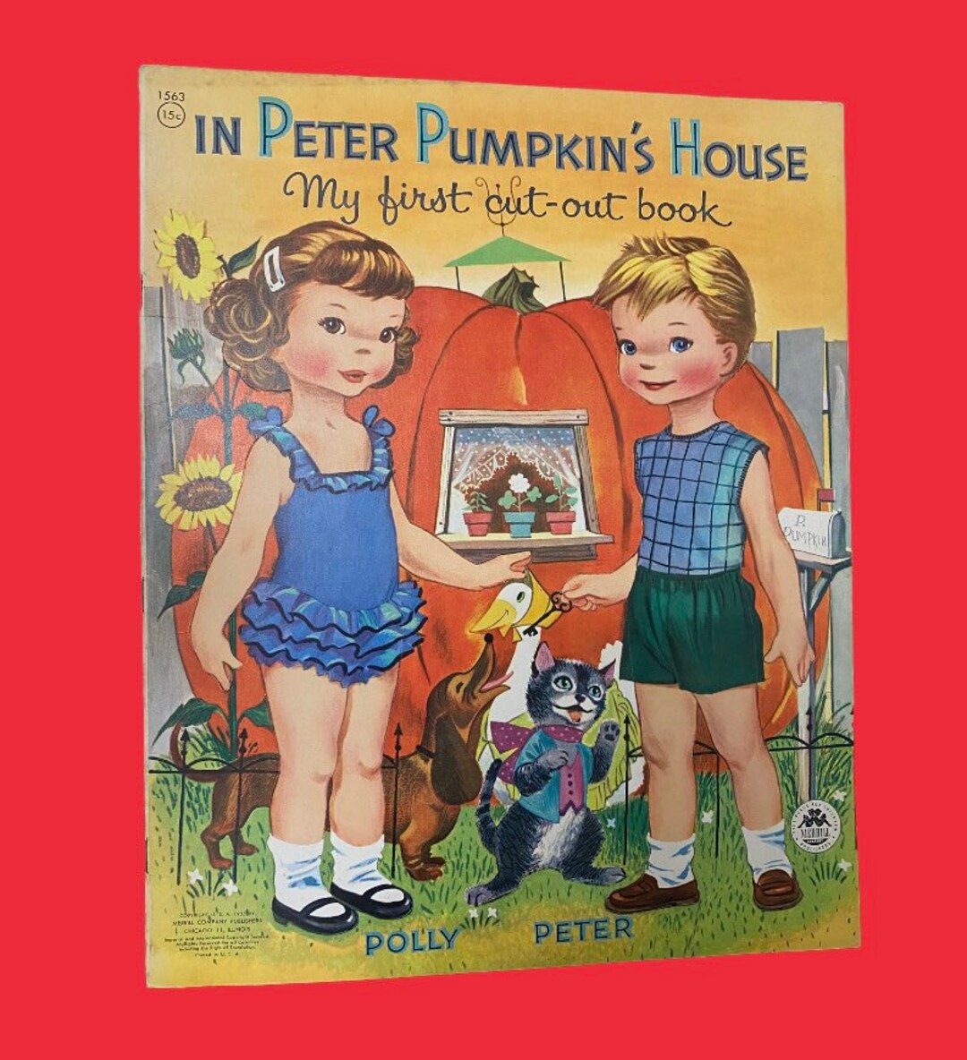 Vintage 1955 Peter Pumpkins House Paper Doll Book Unused MERRIL With