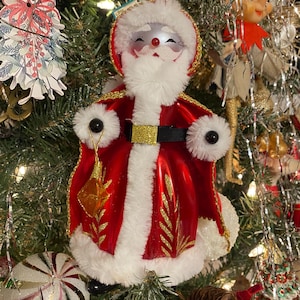 De CARLINi PÈRE NOL DE NOL avec lanterne 20 cm (8 po.) ornement de Noël en verre soufflé figuratif Italie vintage peint à la main collectionneur cadeau amoureux