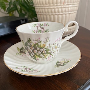 Vintage Birthday MAY Tea Cup Lily of the Valley