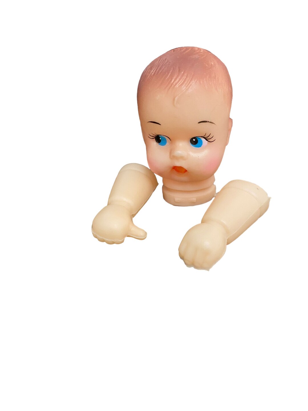 Vintage Plastic Doll Head and Hands Etsy