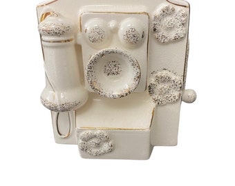 Vintage Ceramic Telephone Wall Pocket