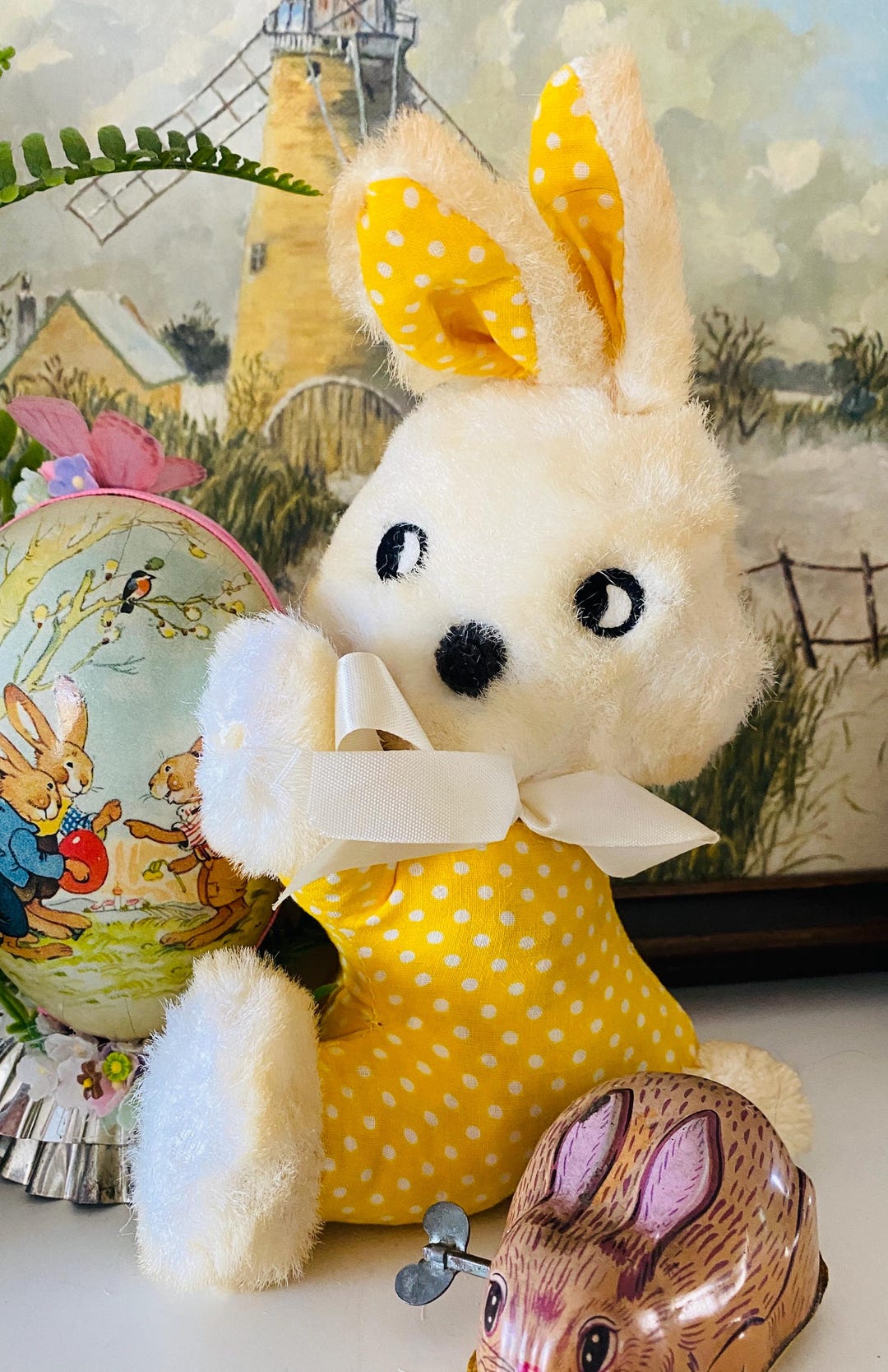 Musical Bunny Rabbit Vintage Musical Bunny Plays Lullaby Windup Head Rolls With Music - Etsy