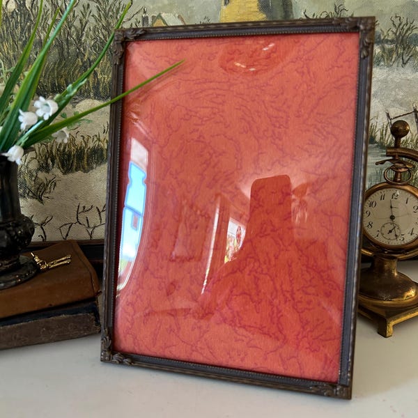 Antique Convex Brass Frame 5” by 7”
