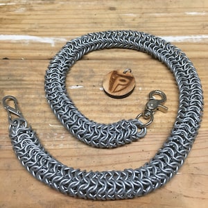 26 - 1/4th Roundmail - Handcrafted - Chainmail Wallet Chain - 2 Foot - 16 Gauge Galvanized Steel