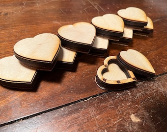 Mini Heart Box - Set of 10 - Handcrafted - Customizable