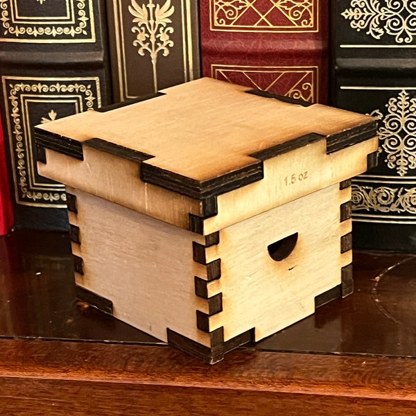 Mini Bee Hive Box - 1.5 oz Bottle Size - Handcrafted - Woodworking - Laser Cut - Customizable