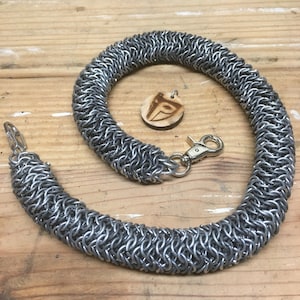 58 - Cota de malla desequilibrada - Hecho a mano - Cadena de cartera de cota de malla - 2 pies - Acero galvanizado calibre 16