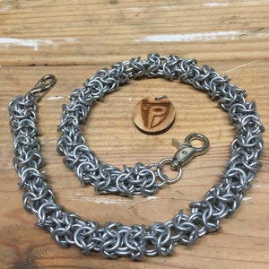 29 - Ronda turca - Hecho a mano - Cadena de billetera de cota de malla - 2 pies - Acero galvanizado calibre 14