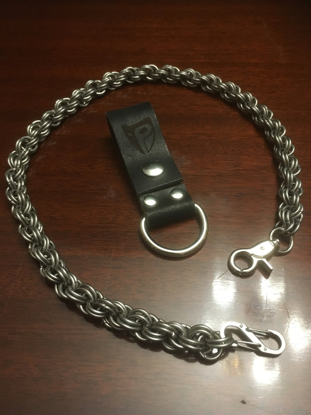 36 Double Spiral Stainless Chainmail Wallet Chain Etsy