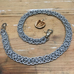 41 - Helms Deep - Hecho a mano - Cadena de billetera Chainmail - 2 pies - Acero galvanizado calibre 14