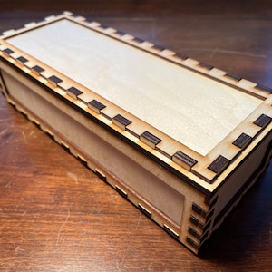 Snap Lid Business Card Box - 10x2x4 - Laser Cut - Customizable - Handcrafted