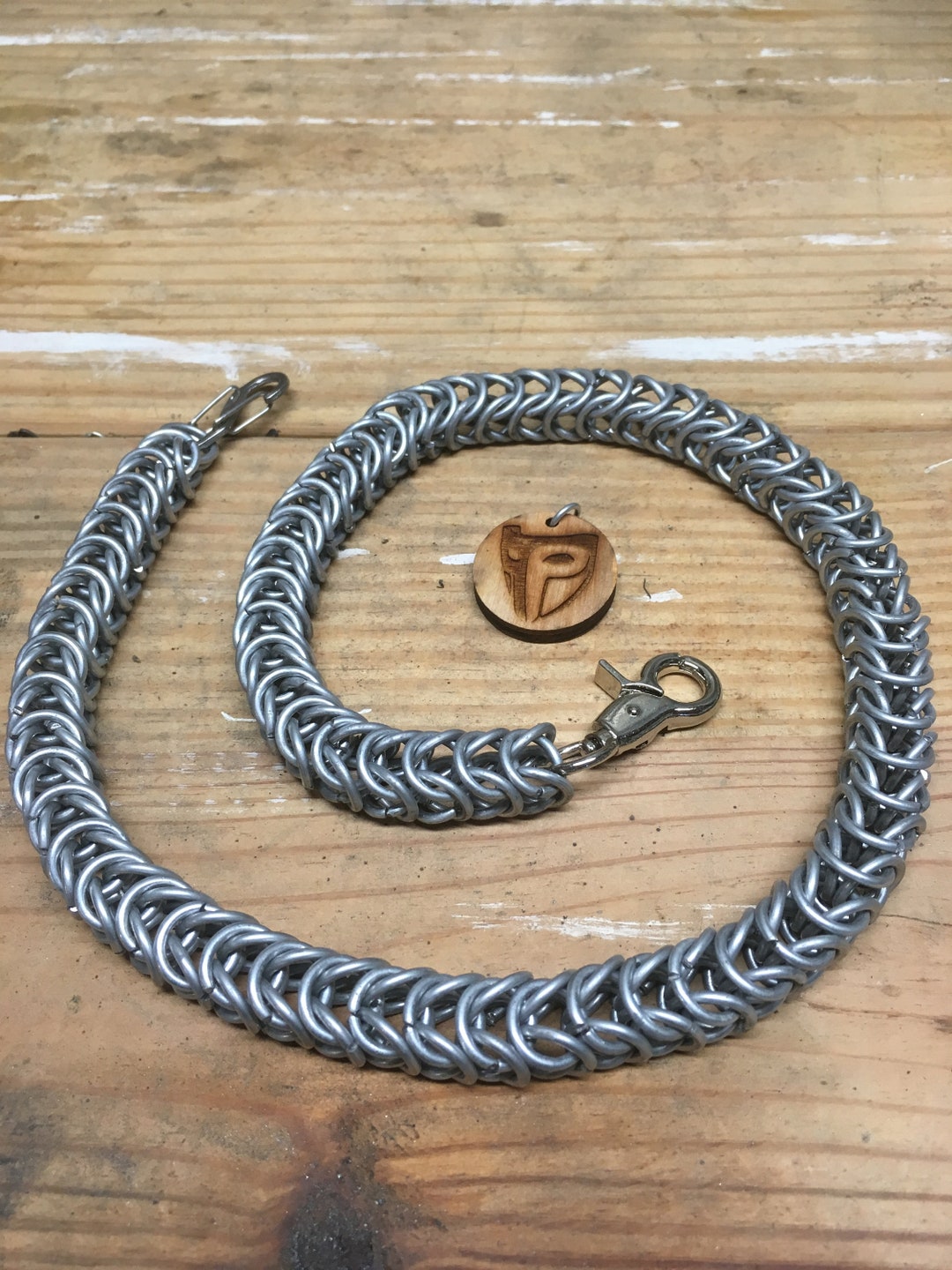 2 Box Weave Handcrafted Chainmail Wallet Chain 2 Foot 14 Gauge