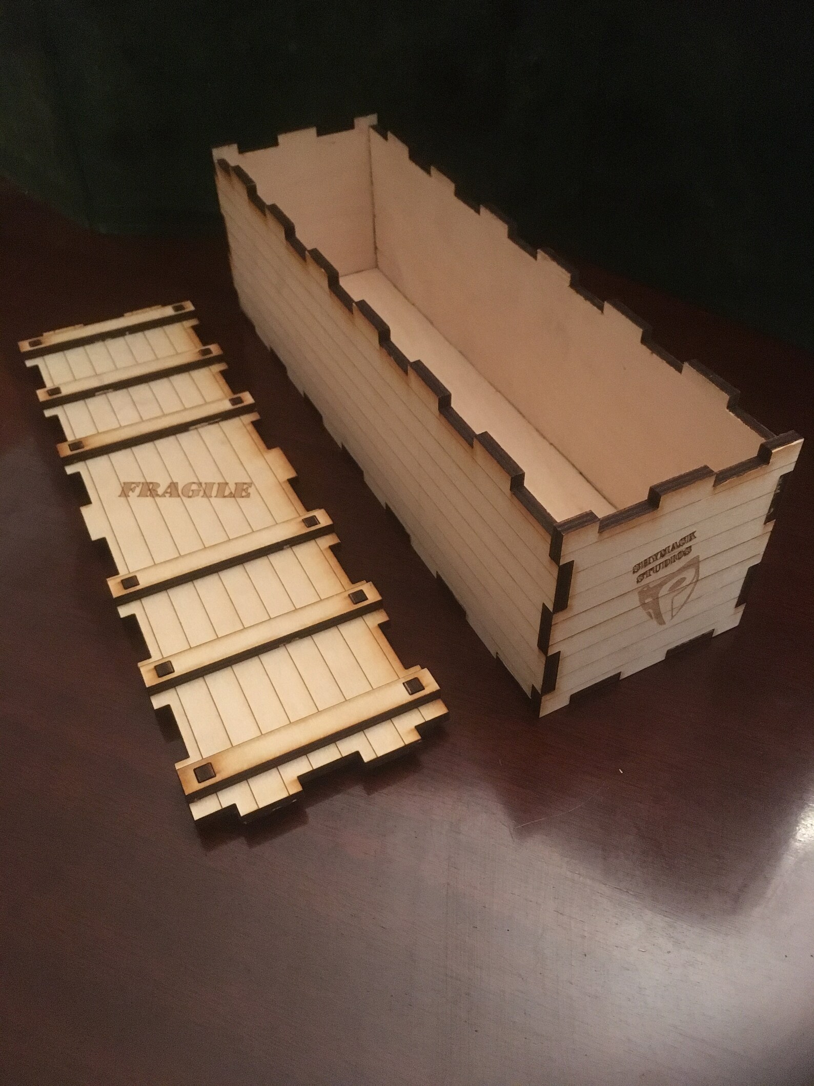 Small Shipping Crate Handcrafted Customizable Laser Cut Etsy