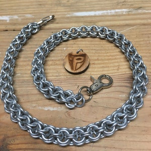 30 - Open Round - Handcrafted - Chainmail Wallet Chain - 2 Foot - 14 Gauge Galvenized Steel