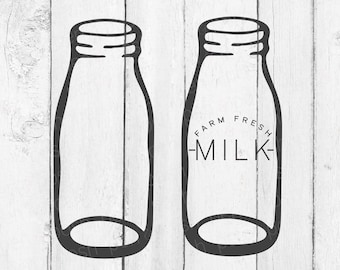 Milk Bottle SVG - Glass Milk Bottle SVG - Farm Fresh Milk - Glass Bottle SVG - Antique Milk Bottle - Vintage Milk Bottle - Antique Bottle