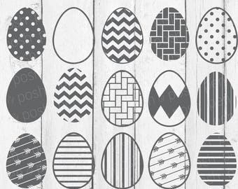 Easter SVG - Easter Eggs SVG - Easter Egg Clipart - Egg SVG - Easter Egg Cut Files for Silhouette and Cricut - Dxf