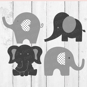 Elephant SVG - Elephant Nursery Design - Elephant Graphic - Elephant Clipart - Nursery Printable Decor - Elephant Decor - Dxf