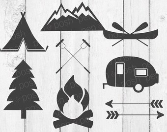 Camping SVG - Camping Clip Art - Camping Vector - SVG Files for Cricut - Campfire  Camper  Camp  Camping