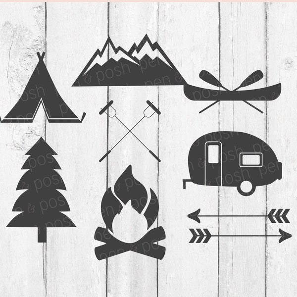 Camping SVG - Camping Clip Art - Camping Vector - SVG Files for Cricut - Campfire  Camper  Camp  Camping