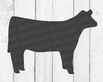 Show Heifer SVG - Show Cattle SVG - Cow SVG - Heifer Clipart - Cow Art - Heifer Vector - Heifer Cut File - Silhouette, Cricut - Png - Svg