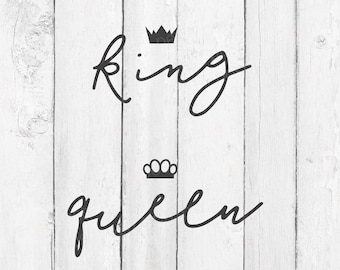 King Queen SVG _ King SVG - Queen SVG - Husband Wife Svg - Wife Svg - Husband Svg - Valentines Day Svg - Couples   Svg - Couples Svg