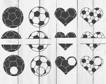 Soccer Monogram SVG - Soccer Heart SVG - Soccer Ball SVG - Soccer Ball Monogram  Soccer  Soccer Monogram Clipart