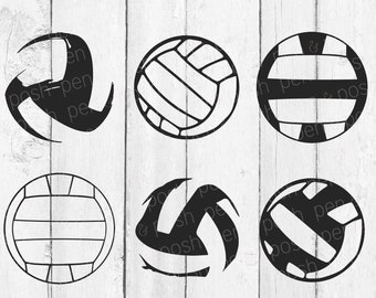 Volleyball SVG | DXF Cut FIle for Silhouette & Cricut    Multiple Volleyball Vector Graphic Package