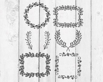 Laurel Wreath svg - laurel wreath dxf - Monogram SVG - Monogram Frames SVG - Monograms for Cricut - Spring Monogram Dxf