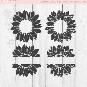 Sunflower Monogram SVG - Monogram SVG - Sunflower SVG - Sunflower Monogram - Flower Svg - Flower Monogram Svg - Sunflower Svg Files - Flower