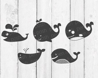Whale SVG - Whales SVG - Whale DXF - Whale Cut Files - Whale Clipart - Whale Bundle - Whale Graphics Bundle - Whale Vector