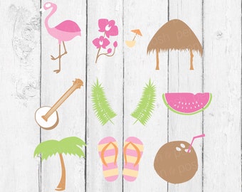 Tropical SVG - Beach SVG - Summer SVG - Rainforest Svg - Tropical Clipart - Tropical Cut Files - Svg Files for Cricut - Beach Cut Files