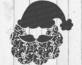 Swirl Santa SVG - Santa SVG - Swirly Santa SVG - Swirly Santa Clipart - Santa Claus Svg - Santa Claus Cut File - Cricut - Christmas