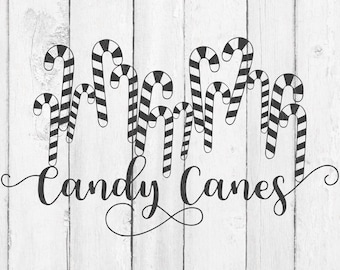 Candy Cane SVG - Christmas SVG - Candy Cane Word - Candy Cane Clipart - Candy Canes SVG Files - Candy Cane Svg File for Silhouette