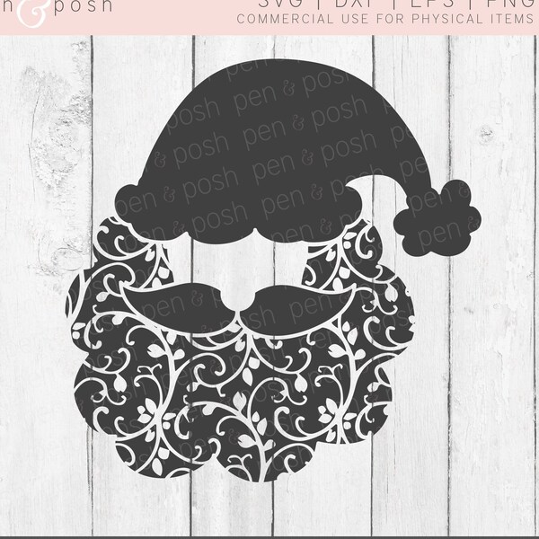 Swirl Santa SVG - Santa SVG - Swirly Santa SVG - Swirly Santa Clipart - Santa Claus Svg - Santa Claus Cut File - Cricut - Christmas