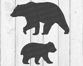 Mama Bear SVG - Bear SVG - MOther Bear - Baby Bear - Cut File - Mama Bear   File - Bear Clipart - Bear Vector - Bear DXF - Bear Svg