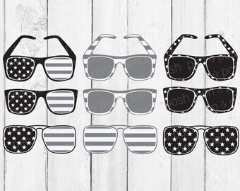 Flag Sunglasses SVG - Flag Sunglasses Clip Art - Sunglasses SVG - Sunglasses Clip Art - Flag SVG - Dxf - 4th of July Svg