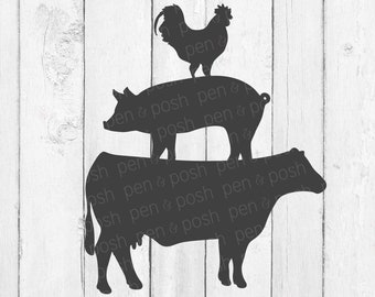 Farm Animal SVG - Farm SVG - Farm Animals SVG - Cow Svg - Pig Svg - Chicken Svg - Farm Animal Clipart - Farmhouse Svg